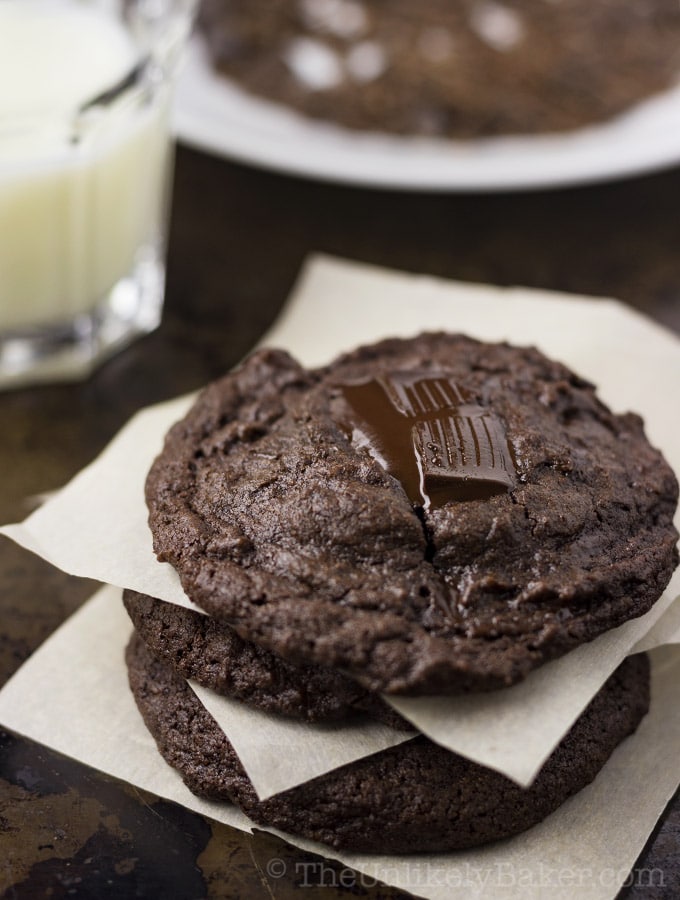 Chewy Double Chocolate Chunk Cookies