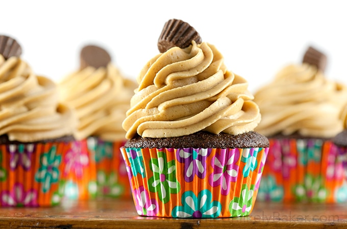 Chocolate Cupcakes with Peanut Butter Frosting