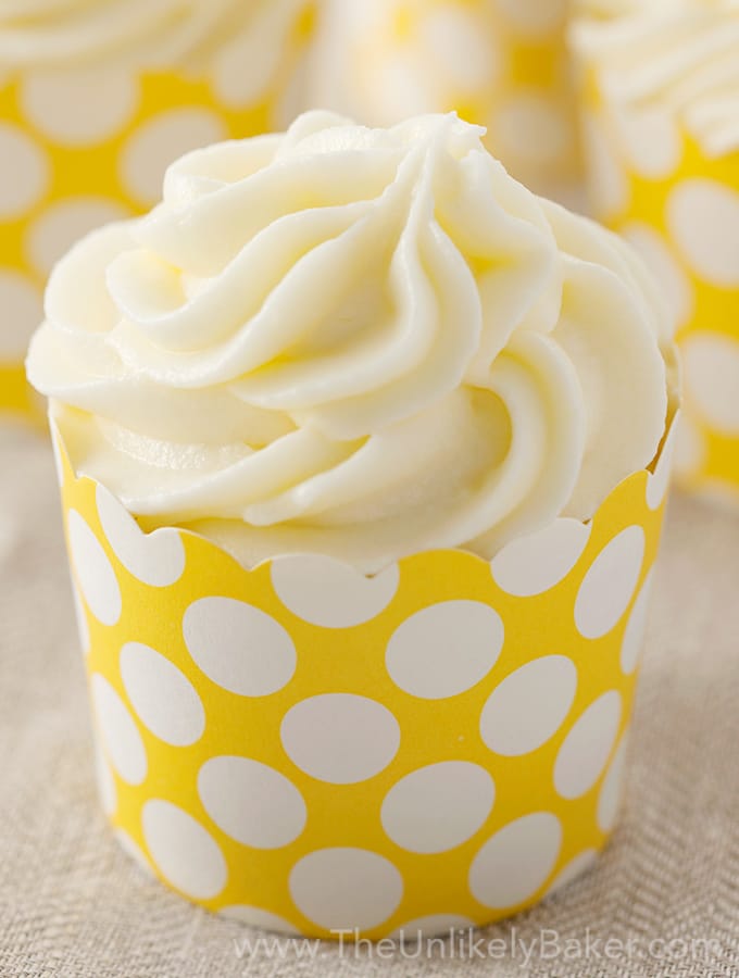 Lemon Cupcakes with Limoncello Cream Cheese Frosting