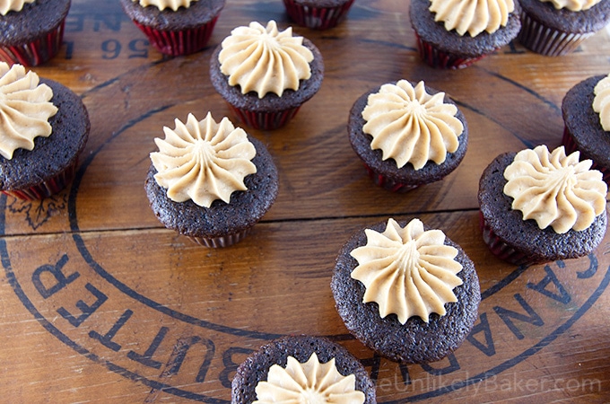 Mini Chocolate Cupcakes Peanut Butter Frosting