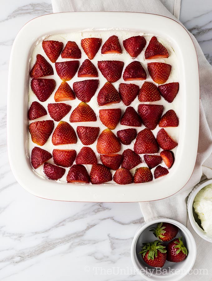 Strawberry Refrigerator Cake (Strawberry Icebox Cake Filipino Style)