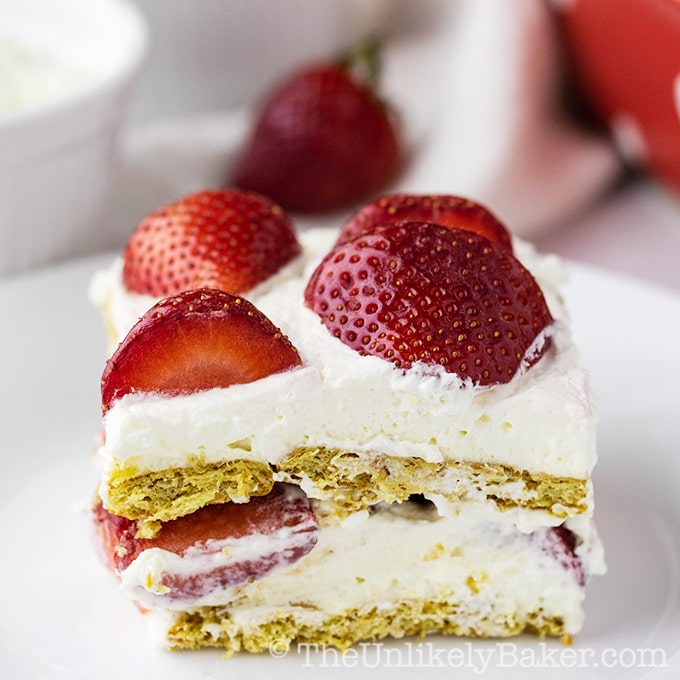 Strawberry Refrigerator Cake (Strawberry Icebox Cake Filipino Style)