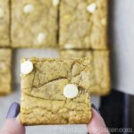 Soft and Chewy Cookie Butter Blondies with White Chocolate Chips