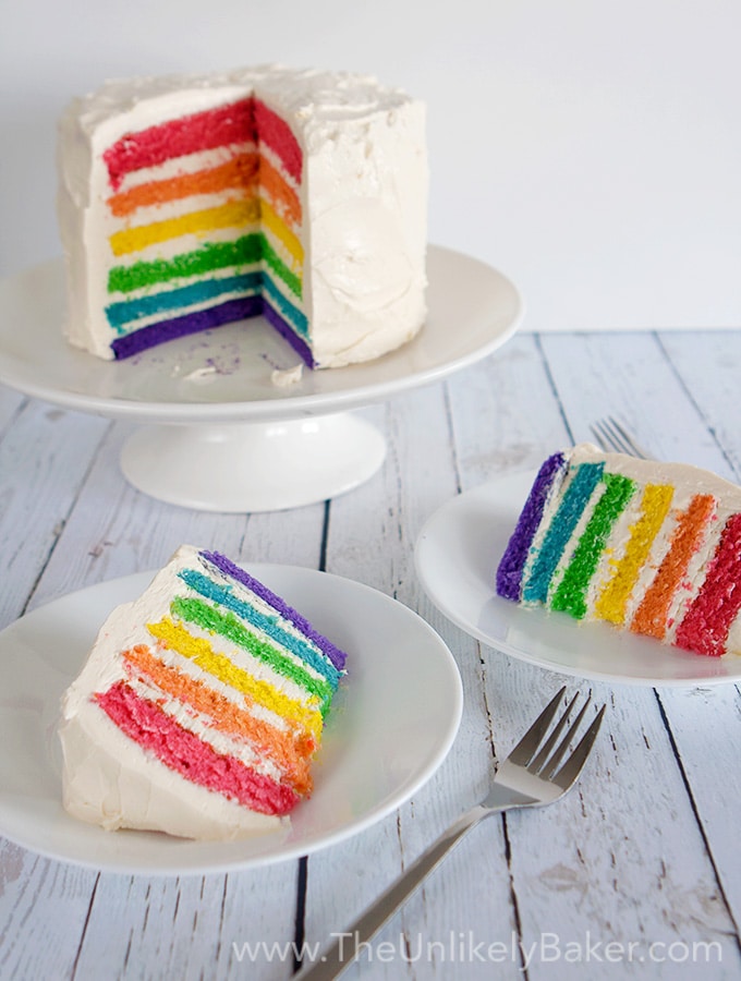 Rainbow Drip Cake - A Spoonful of Vanilla