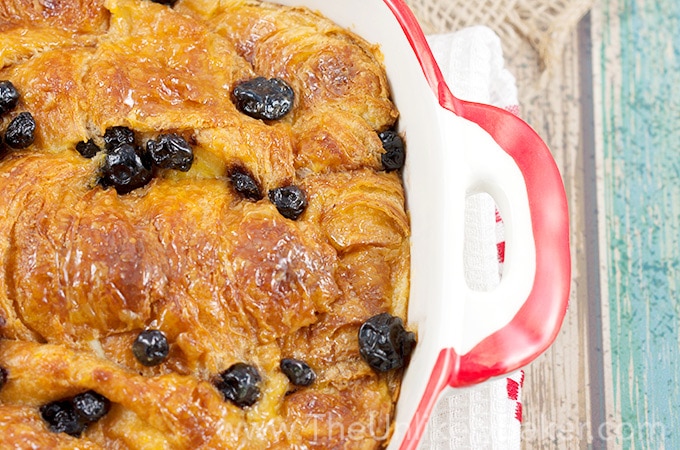 Croissant bread pudding