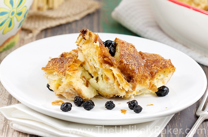 Croissant bread pudding