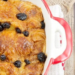 Croissant bread pudding