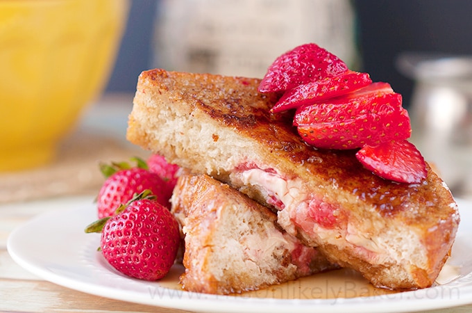 Strawberry Cream Cheese Stuffed French Toast