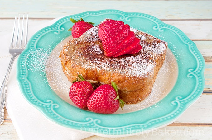 Strawberry Cream Cheese Stuffed French Toast