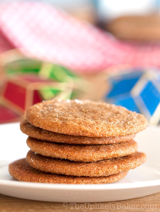 Soft and Chewy Ginger Molasses Cookies - The Unlikely Baker®