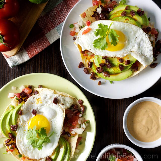 Easy Huevos Rancheros Recipe With Crispy Chorizo And Chipotle Sour Cream