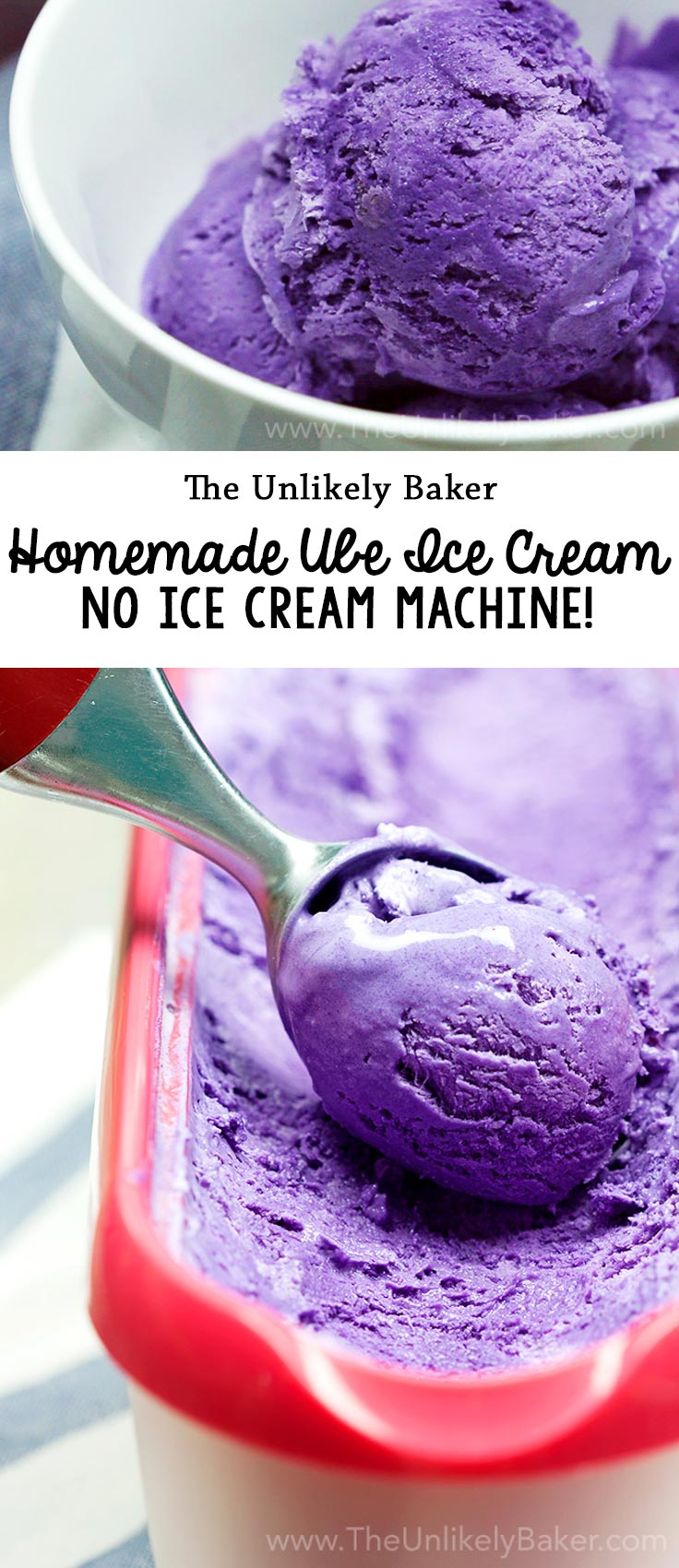 Homemade Ube Ice Cream (No Ice Cream Maker!) The Unlikely Baker
