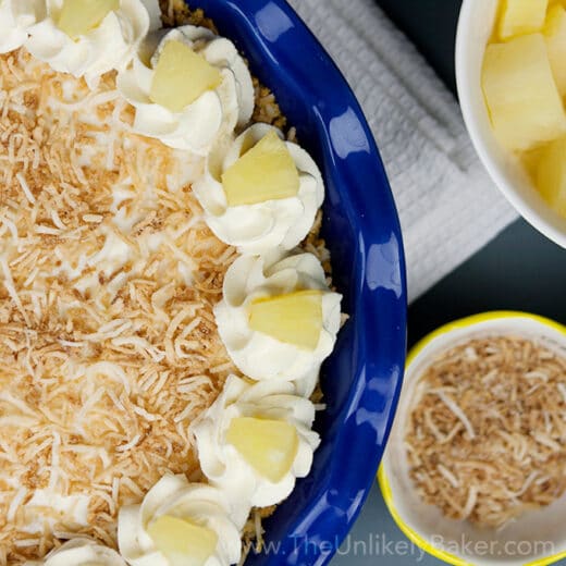 No Bake Pineapple Coconut Cream Pie