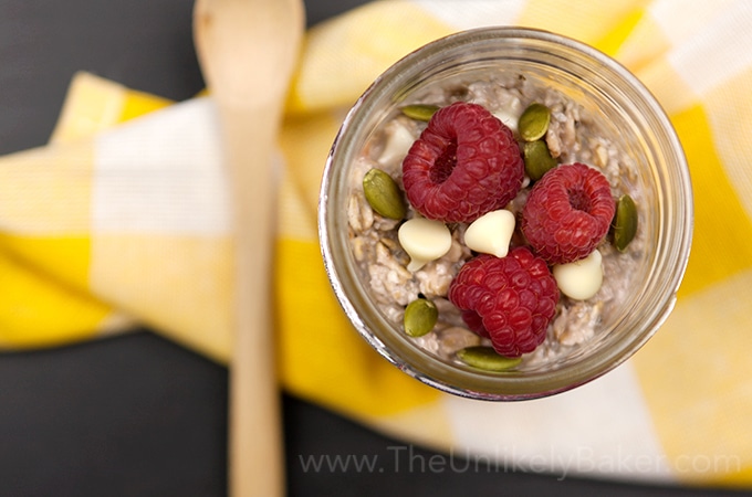 Raspberry White Chocolate Overnight Oats