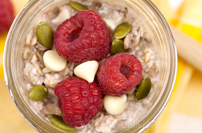 Raspberry White Chocolate Overnight Oats