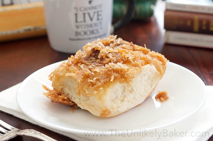 Ube Bread Rolls With Toasted Coconut - The Unlikely Baker