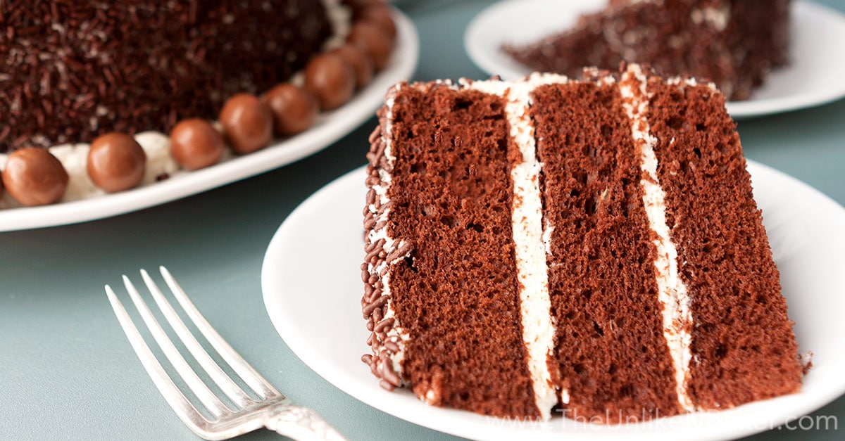 Chocolate Chiffon Cake with Whipped Cream Frosting The