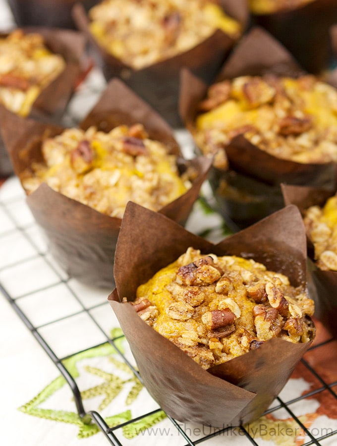 Pumpkin Pecan Muffins With Pecan Streusel Topping The Unlikely Baker