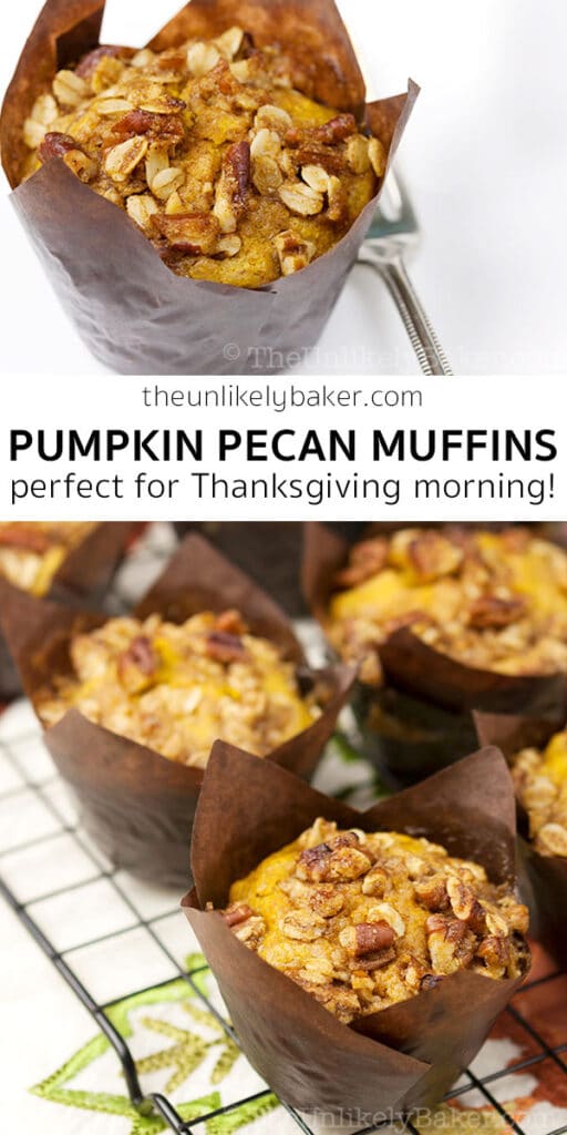 Pumpkin Pecan Muffins with Pecan Streusel Topping