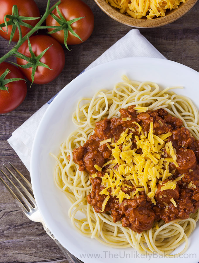 Filipino Style Spaghetti - Sweet and Salty! - The Unlikely Baker