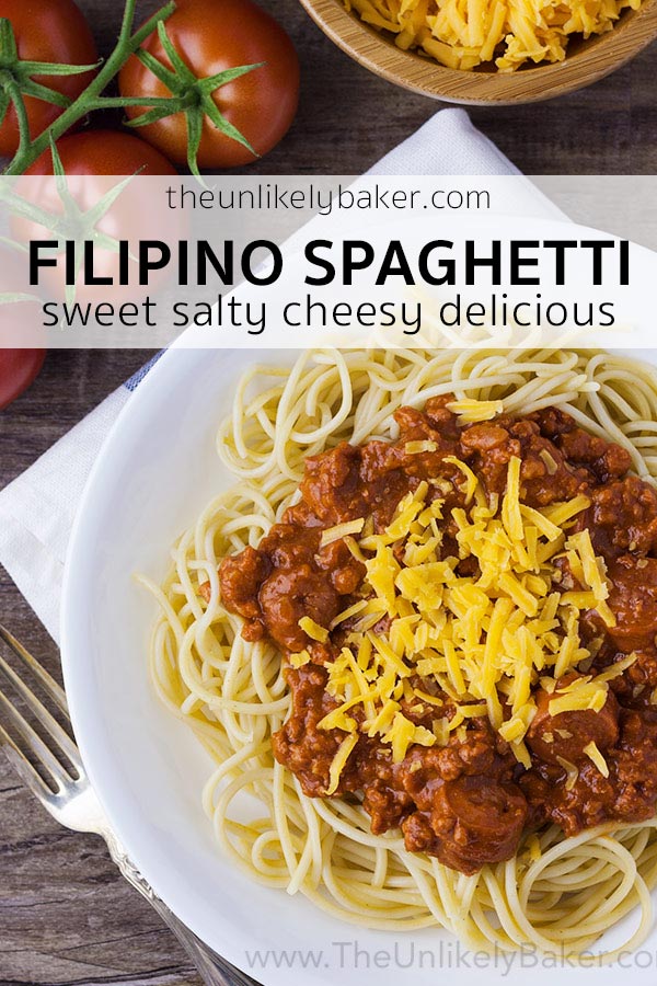 Filipino Style Spaghetti - Sweet and Salty!