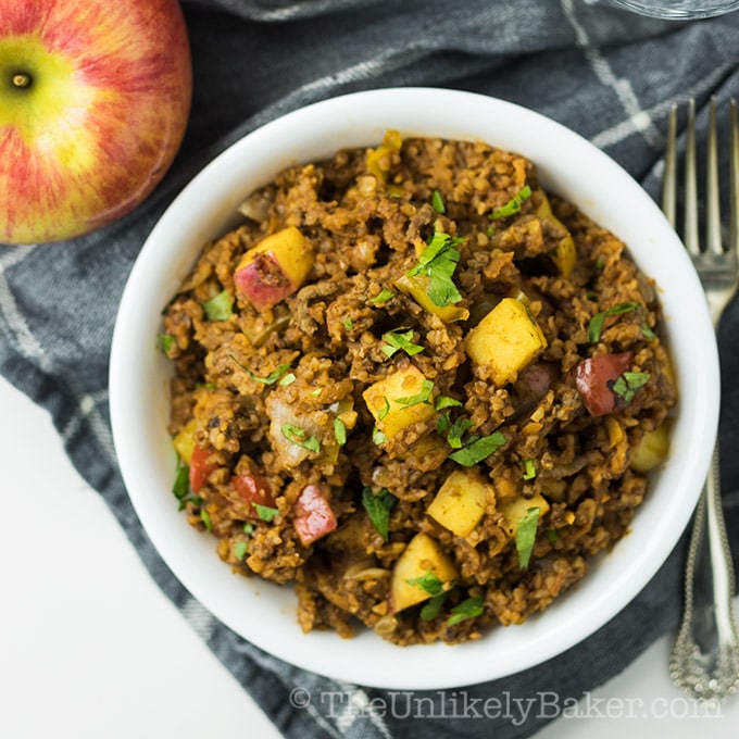 Apple Bulgur Pilaf with Turkey and Walnuts