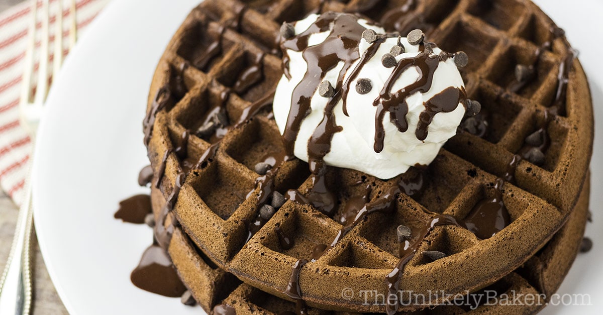 Super Chocolatey Double Chocolate Waffles The Unlikely Baker