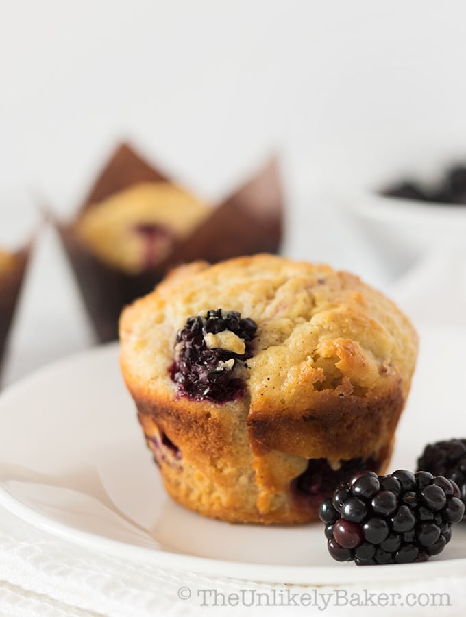 White Chocolate Blackberry Muffins