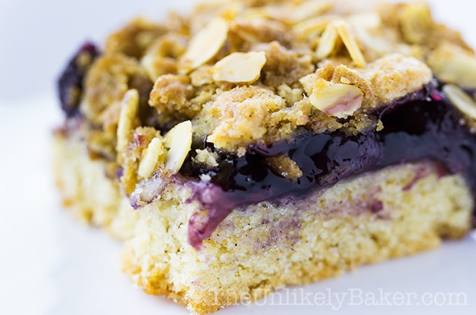 Blueberry Pie Bars with Brown Sugar Oat Crumble