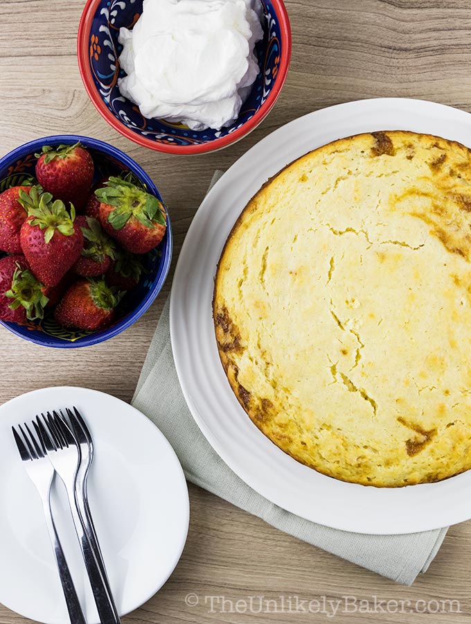 Easy Yogurt Cake with Strawberries and Cream