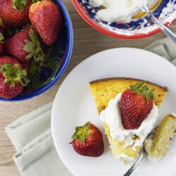 Easy Yogurt Cake with Strawberries and Cream