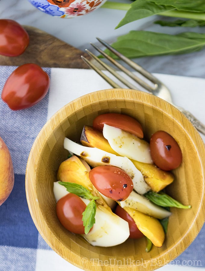 Peach Caprese Salad with Balsamic Reduction