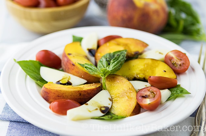 Peach Caprese Salad with Balsamic Reduction