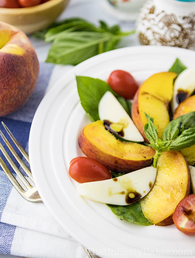 Peach Caprese Salad with Balsamic Reduction