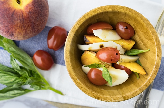 Peach Caprese Salad with Balsamic Reduction