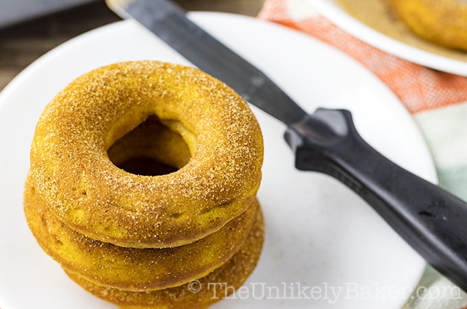 Cinnamon Sugar Baked Pumpkin Donuts (with video)