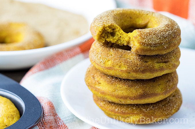 Cinnamon Sugar Baked Pumpkin Donuts (with video)