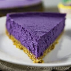 Ube Cheesecake with Coconut Cookie Crust and Coconut Whipped Cream (Video)