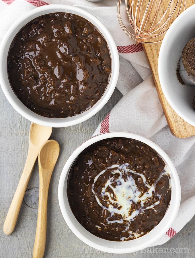 Champorado - Filipino chocolate rice porridge - Caroline's Cooking