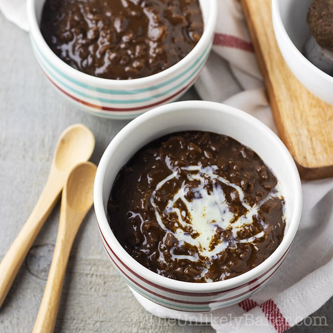 Champorado - Filipino chocolate rice porridge - Caroline's Cooking