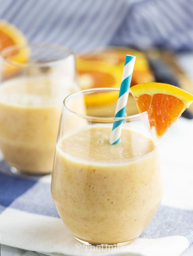 Orange Smoothie with Bananas and Yogurt