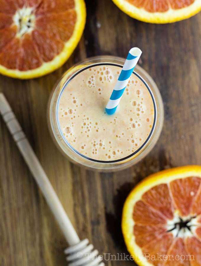 Orange Smoothie with Bananas and Yogurt