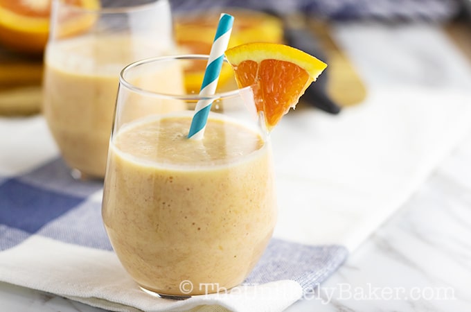 Orange Smoothie with Bananas and Yogurt