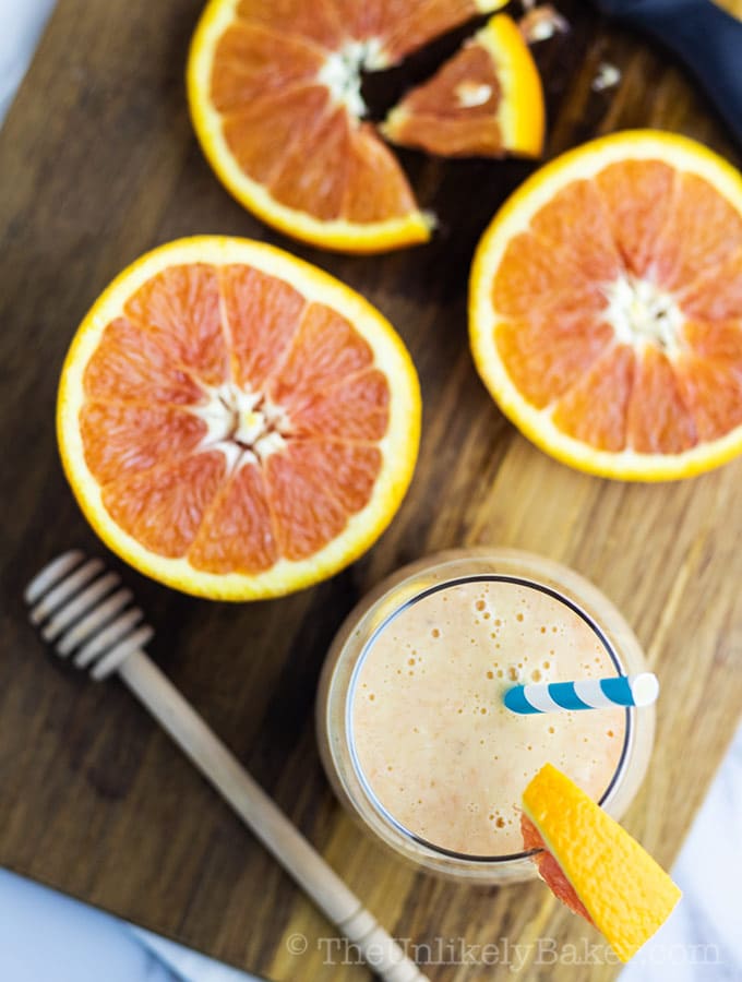 Orange Smoothie with Bananas and Yogurt