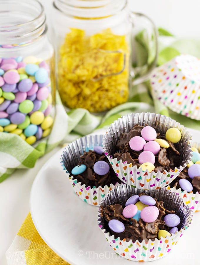 Easy Easter Dessert for Kids - Chocolate Cornflake Clusters