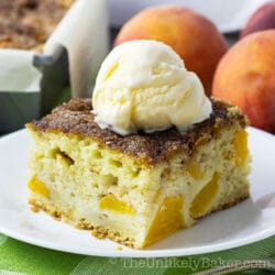 Sour Cream Peach Cake - Made with Fresh Peaches!