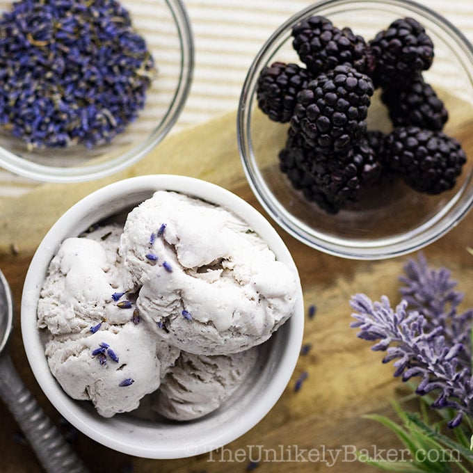 Blackberry Lavender Ice Cream