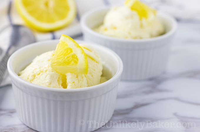 Lemon Curd Ice Cream Recipe - No Ice Cream Machine - The Unlikely Baker