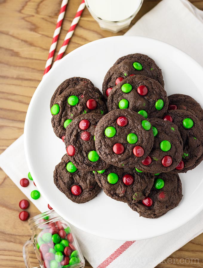Double Chocolate Chewy M&M Cookies