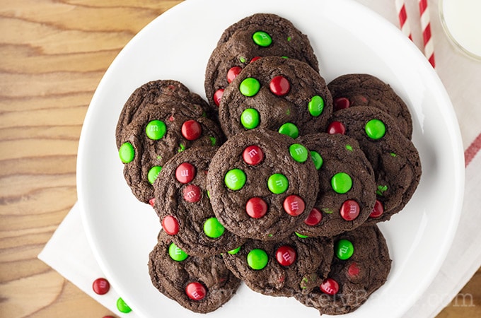 Double Chocolate Chewy M&M Cookies